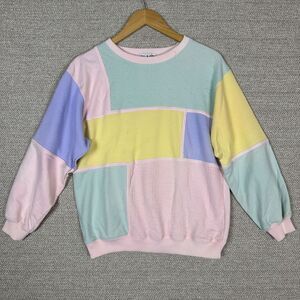 Blast Sz S Colorblock Sweatshirt Cottagecore Twee Fairy Grandma Pastel 90s‎ Y2K